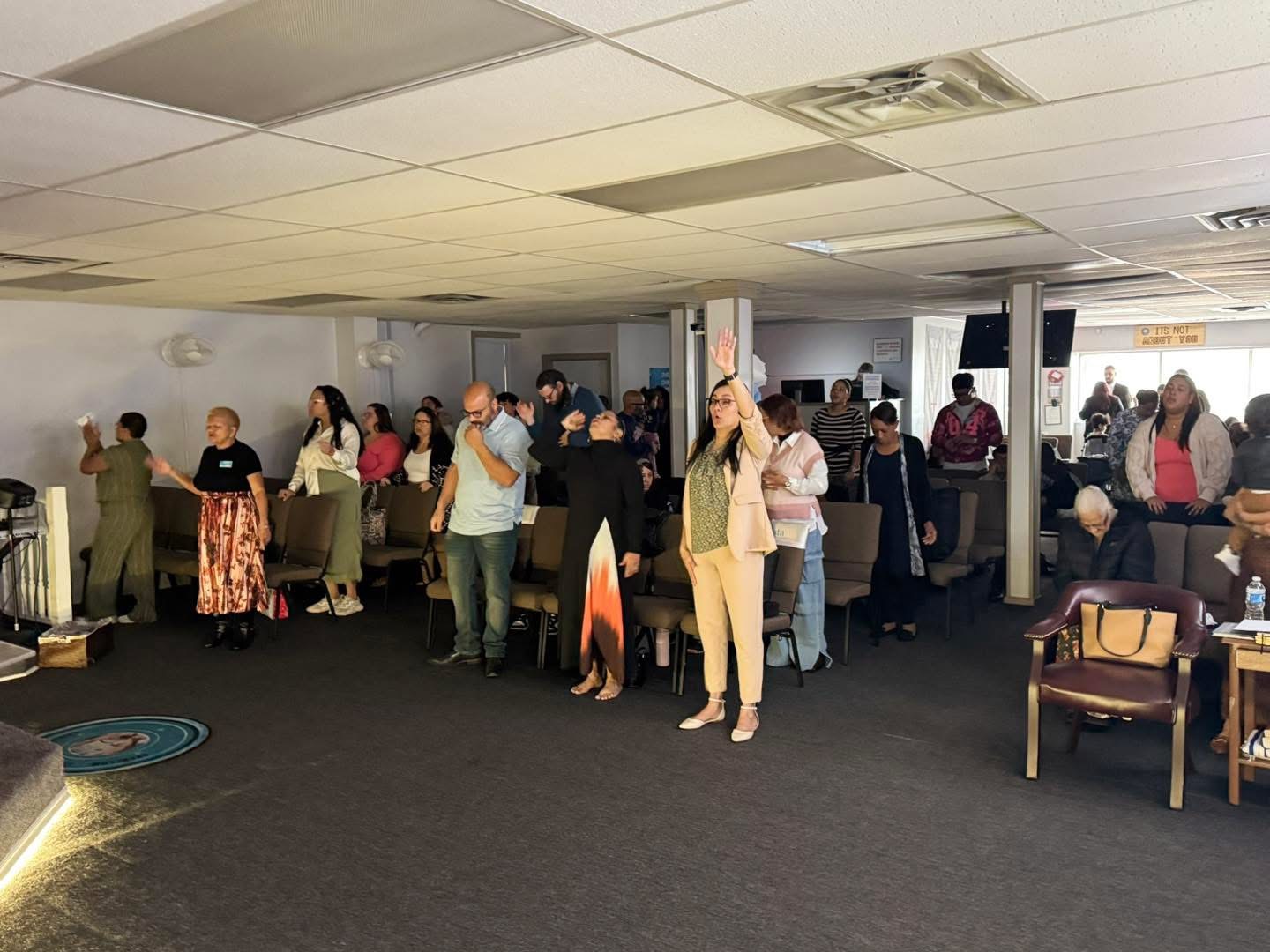 Congregation in worship